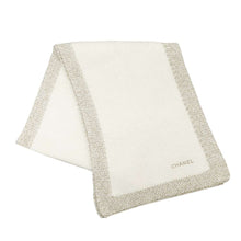 Load image into Gallery viewer, CHANEL Scarf White/Beige Angora 80% Wool 10% Cashmere5% Metal Fiber5%
