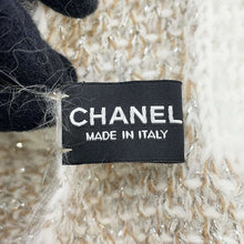 Load image into Gallery viewer, CHANEL Scarf White/Beige Angora 80% Wool 10% Cashmere5% Metal Fiber5%
