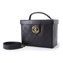 将图像加载到图库查看器中，CHANEL Bicolore 2way vanity bag Black Lambskin
