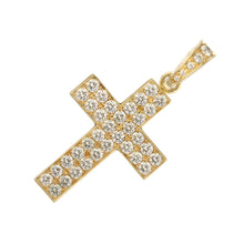 将图像加载到图库查看器中，CARTIER Croix en Moi Cloth Diamond Pendant Top 18K Yellow Gold
