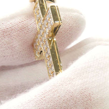 将图像加载到图库查看器中，CARTIER Croix en Moi Cloth Diamond Pendant Top 18K Yellow Gold
