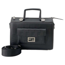 Load image into Gallery viewer, FENDI Soft Trunk Travel Bag Black 7VA571 Calf Leather
