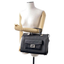 Load image into Gallery viewer, FENDI Soft Trunk Travel Bag Black 7VA571 Calf Leather
