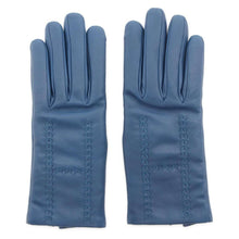 将图像加载到图库查看器中，HERMES Glove Size 7 Deep Blue Lambskin
