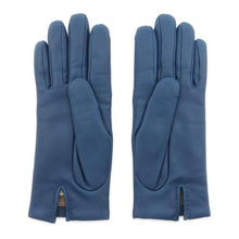 将图像加载到图库查看器中，HERMES Glove Size 7 Deep Blue Lambskin
