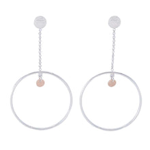 将图像加载到图库查看器中，HERMES Exlibris Hoop Earrings SV925 K18PG
