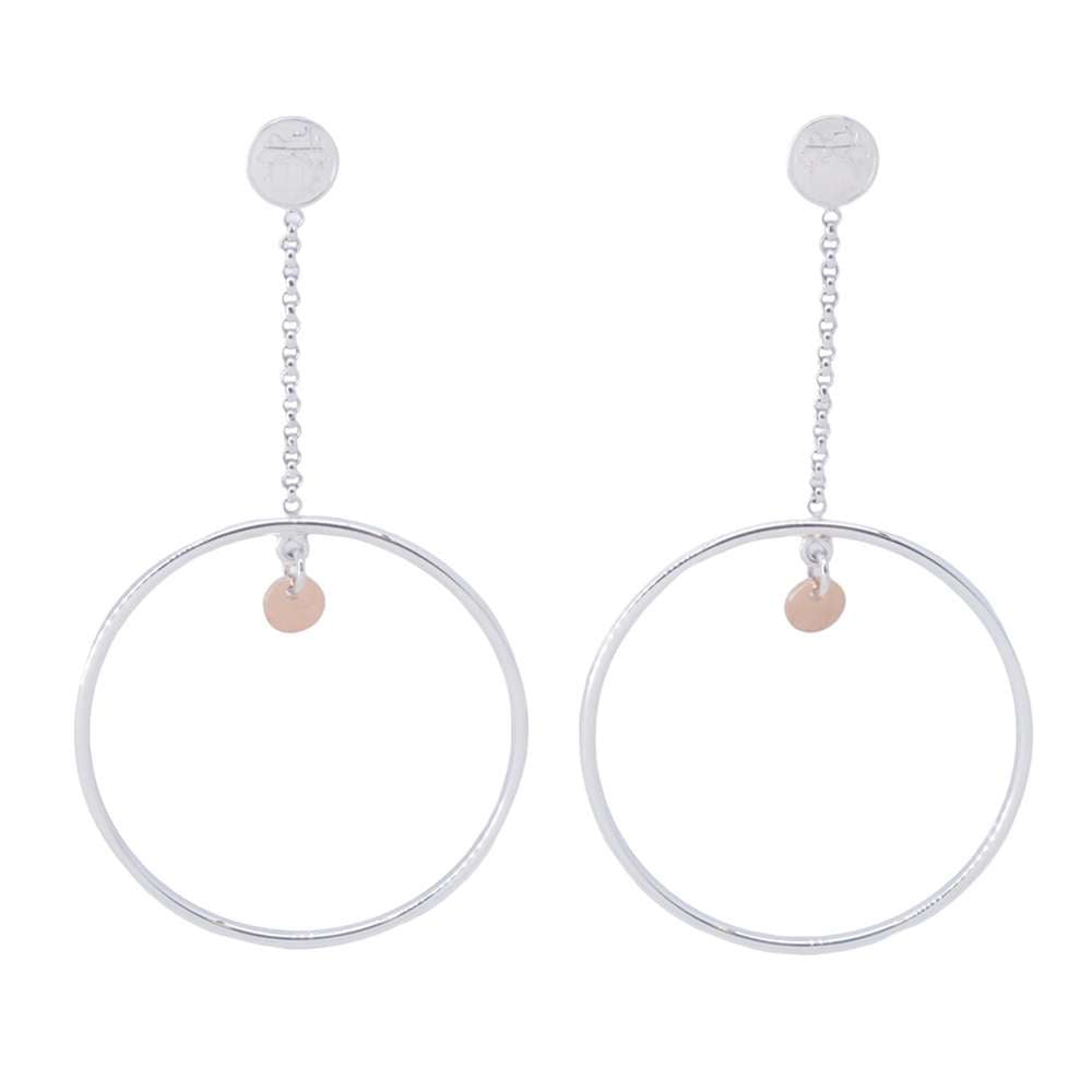 HERMES Exlibris Hoop Earrings SV925 K18PG