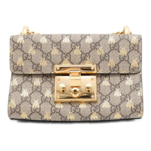 Load image into Gallery viewer, GUCCI GG Supreme Padlock ChainShoulder Bag Beige 409487 PVCLeather Size Small
