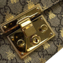 Load image into Gallery viewer, GUCCI GG Supreme Padlock ChainShoulder Bag Beige 409487 PVCLeather Size Small
