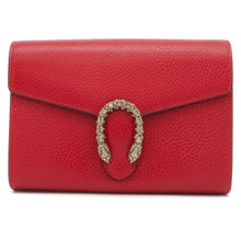 将图像加载到图库查看器中，GUCCI Dionysus Chain Wallet Red 401231 Leather/Rhinestone
