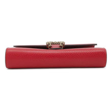 将图像加载到图库查看器中，GUCCI Dionysus Chain Wallet Red 401231 Leather/Rhinestone
