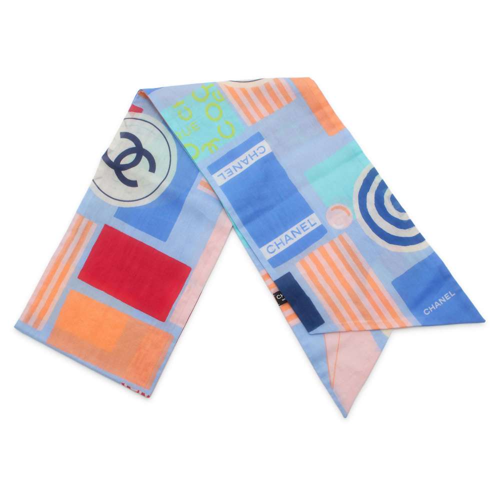 CHANEL CC Logo Scarf Multicolor Cotton100%