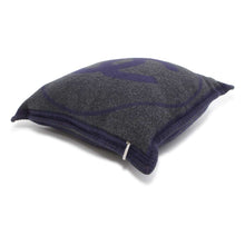 Load image into Gallery viewer, CHANEL Logo/Circle Double Face Cushion Gray/Navy Wool 90% Cashmere10%
