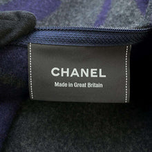 Load image into Gallery viewer, CHANEL Logo/Circle Double Face Cushion Gray/Navy Wool 90% Cashmere10%
