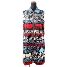 将图像加载到图库查看器中，HERMES Wild print denim dress Size 38 Black/Red/Light Blue/White Cotton100%
