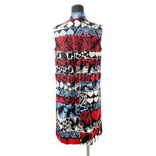 将图像加载到图库查看器中，HERMES Wild print denim dress Size 38 Black/Red/Light Blue/White Cotton100%
