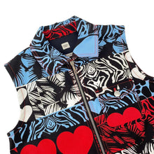 将图像加载到图库查看器中，HERMES Wild print denim dress Size 38 Black/Red/Light Blue/White Cotton100%
