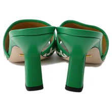 Load image into Gallery viewer, GUCCI Adidas Collaboration GG Logo Slide Sandals Green/White 722445 Leather Velour Size 39.5
