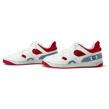 将图像加载到图库查看器中，GUCCI Sneakers Basket White/Red/Navy 697882 Leather Rubber Size 9.5
