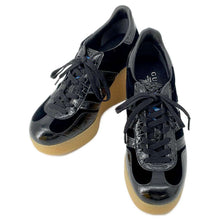 将图像加载到图库查看器中，GUCCI adidas Collaboration Gazelle Wedge Sneakers Black 725627 Leather Patent Leather Size 39
