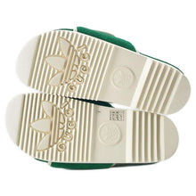 将图像加载到图库查看器中，GUCCI Adidas Collaboration Platform Sandals Green/White 702412 GGCotton Size 9
