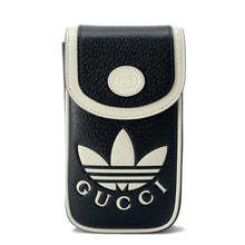 将图像加载到图库查看器中，GUCCI Adidas Collaboration Pouch GG Logo Mini Shoulder Bag Black/White 721794 Leather
