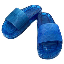 将图像加载到图库查看器中，GUCCI Adidas Collaboration Transparent Slide Sandals Blue 721229 Rubber Size 7
