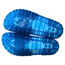 将图像加载到图库查看器中，GUCCI Adidas Collaboration Transparent Slide Sandals Blue 721229 Rubber Size 7
