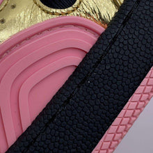 将图像加载到图库查看器中，GUCCI BASKET LOW Sneakers Gold/Black/Pink 725905 Leather Rubber Size 38.5
