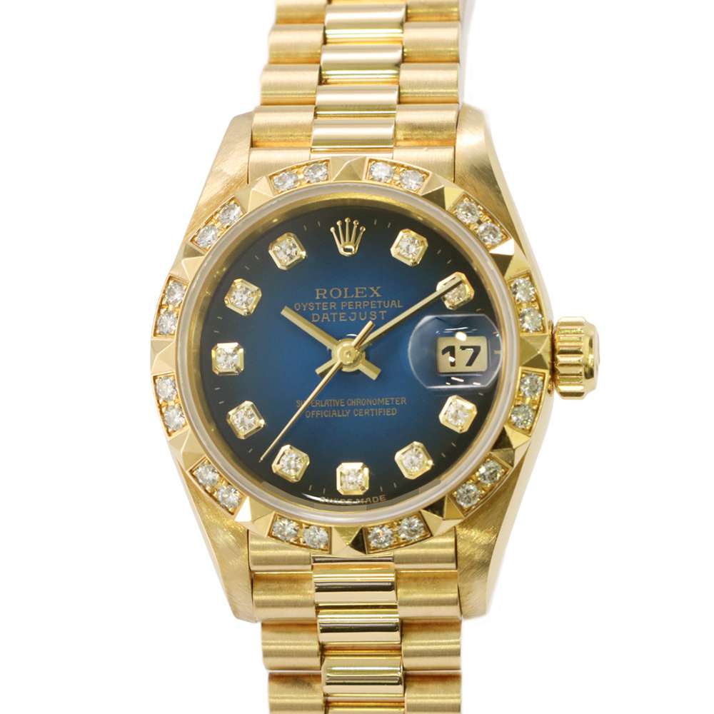 ROLEX Datejust W26mm 18K Yellow Gold Blue Gradation Dial 69258G