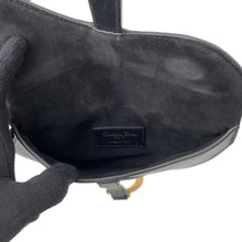 将图像加载到图库查看器中，Dior Saddle bag Black Leather
