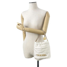 Load image into Gallery viewer, CHANEL CHANEL 22 Handbag White AS3980 Shiny Calf Leather Size Mini
