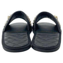 Load image into Gallery viewer, CHANEL PearlChain Sandals Black G36005 Leather Size XS
