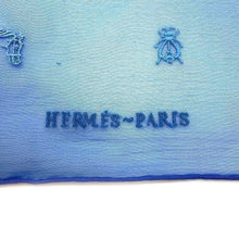 Load image into Gallery viewer, HERMES Carre 100 Multi Bag Charm Blue Silk100%
