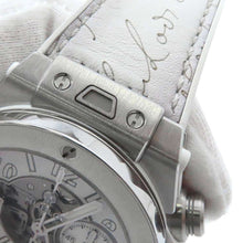 将图像加载到图库查看器中，HUBLOT Big Bang Unico Berluti W44mm TI Rubber Leather White Dial 421.NE.0500.VR.JBER22
