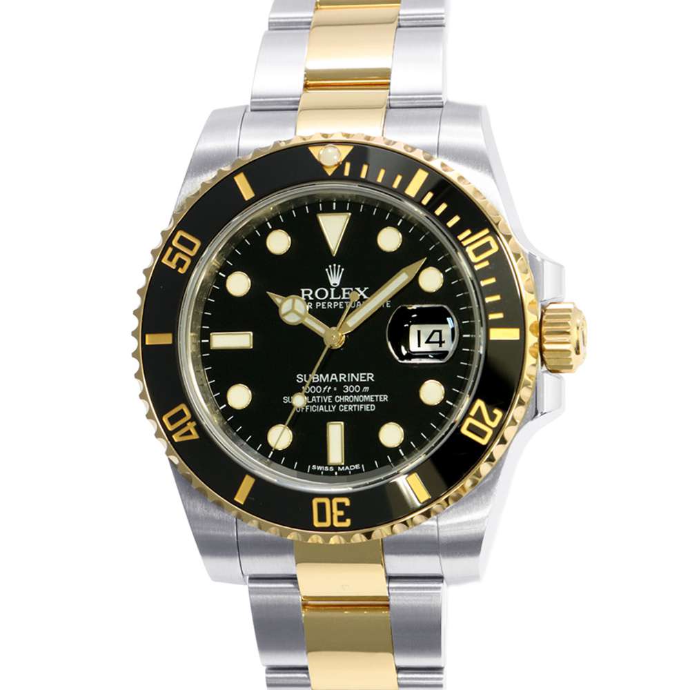 ROLEX Submariner Date W40mm Stainless Steel K18YG Black Dial 116613LN