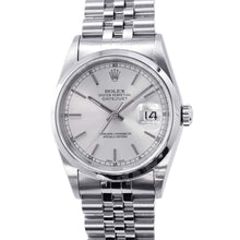 将图像加载到图库查看器中，ROLEX Datejust W36mm Stainless Steel Silver Dial 16200
