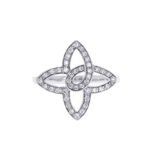 将图像加载到图库查看器中，LOUIS VUITTON Bague Ardant Fleur Simple Ring Size 49/#9 18K White Gold
