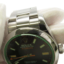 将图像加载到图库查看器中，ROLEX Milgauss W40mm Stainless Steel Black Dial 116400GV
