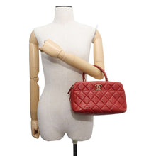 Load image into Gallery viewer, CHANEL Matelasse 2wayBowling Bag Red Lambskin
