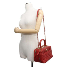 Load image into Gallery viewer, CHANEL Matelasse 2wayBowling Bag Red Lambskin
