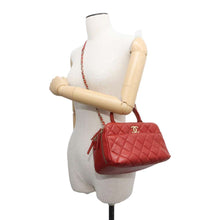 Load image into Gallery viewer, CHANEL Matelasse 2wayBowling Bag Red Lambskin
