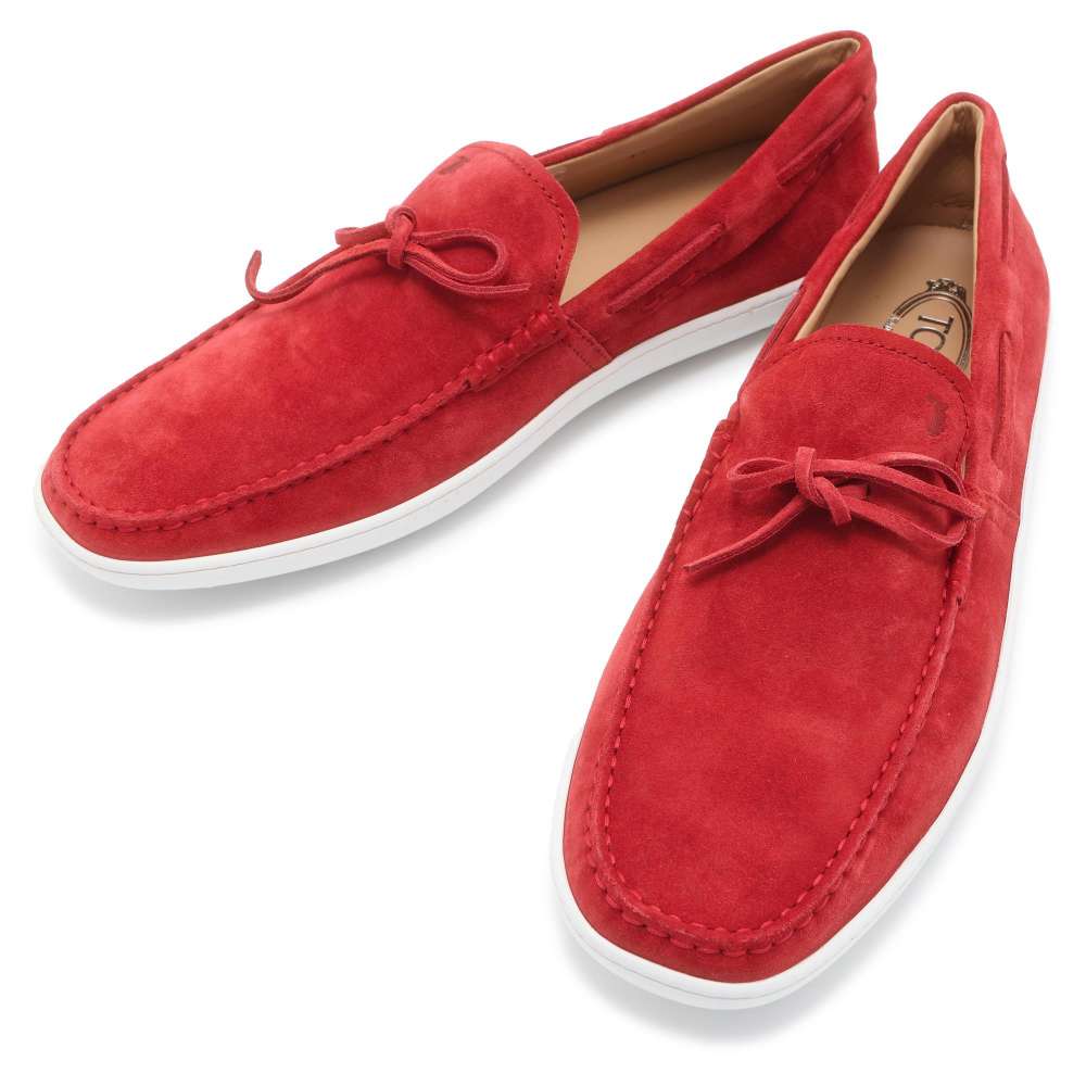 TOD’S Driving shoes Red suede Size 11