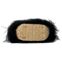 Load image into Gallery viewer, PRADA Basket Bag Black 1BG089 Raffia Canvas
