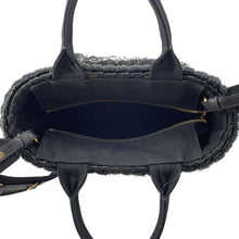 Load image into Gallery viewer, PRADA Basket Bag Black 1BG089 Raffia Canvas
