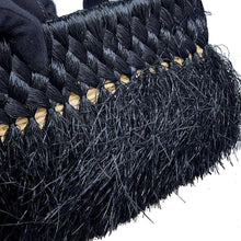 Load image into Gallery viewer, PRADA Basket Bag Black 1BG089 Raffia Canvas
