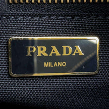 Load image into Gallery viewer, PRADA Basket Bag Black 1BG089 Raffia Canvas
