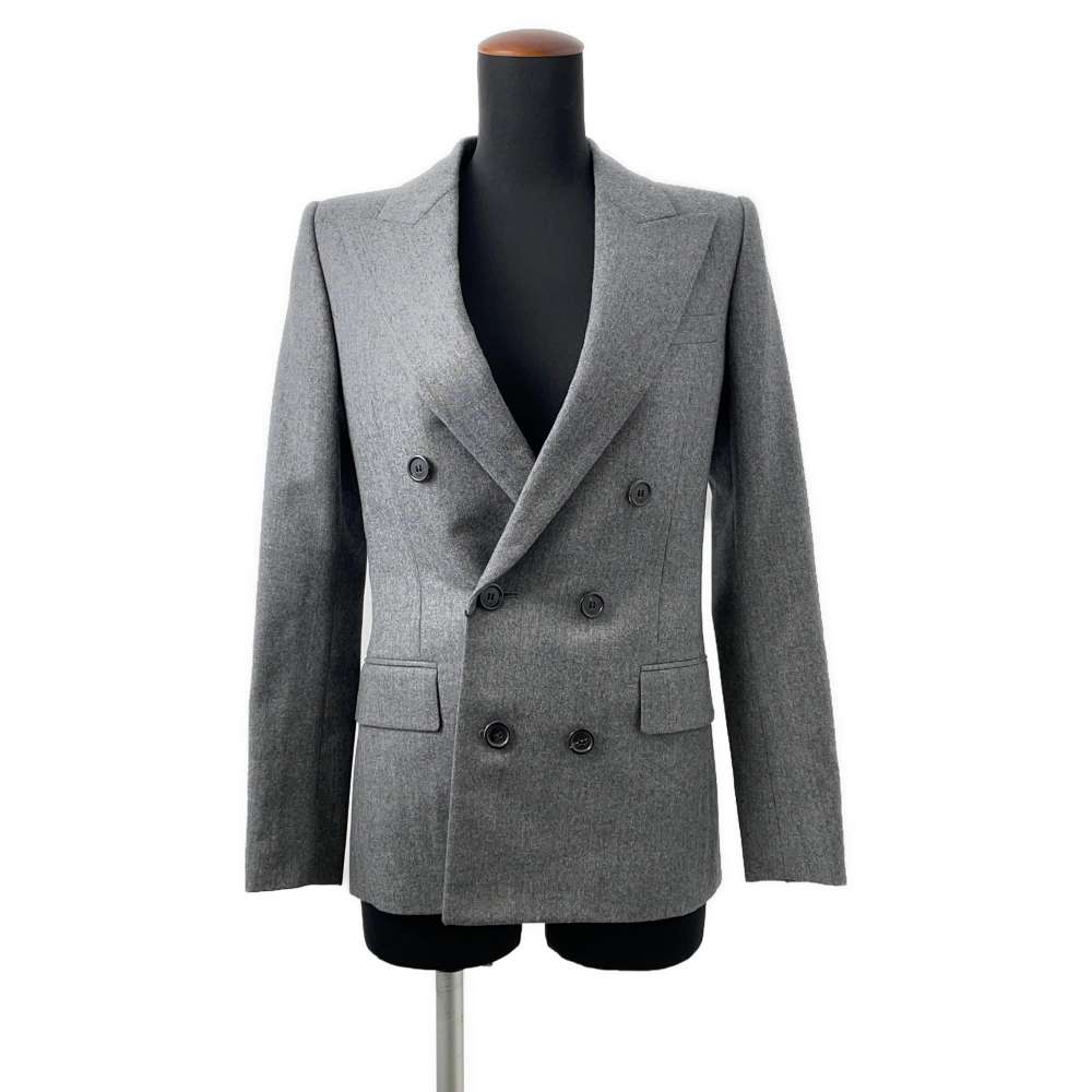 SAINT LAURENT PARIS Double Blazer Jacket Size 34 Gray 687628 Wool 100%