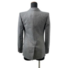 将图像加载到图库查看器中，SAINT LAURENT PARIS Double Blazer Jacket Size 34 Gray 687628 Wool 100%
