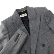 Load image into Gallery viewer, SAINT LAURENT PARIS Double Blazer Jacket Size 34 Gray 687628 Wool 100%
